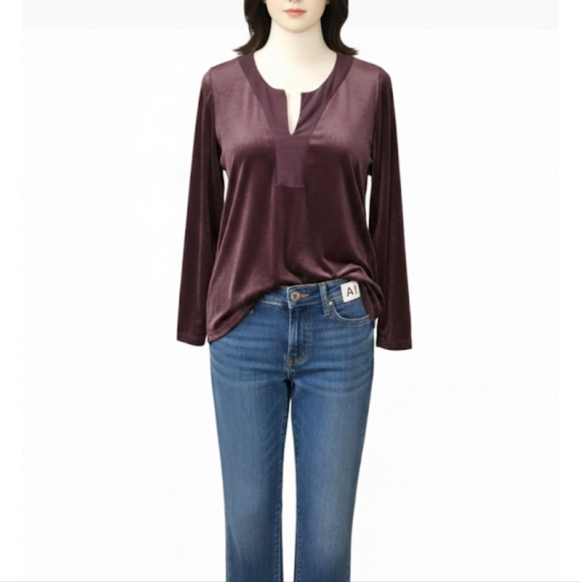 J. Jill Tops - J.jill purple velour top size M